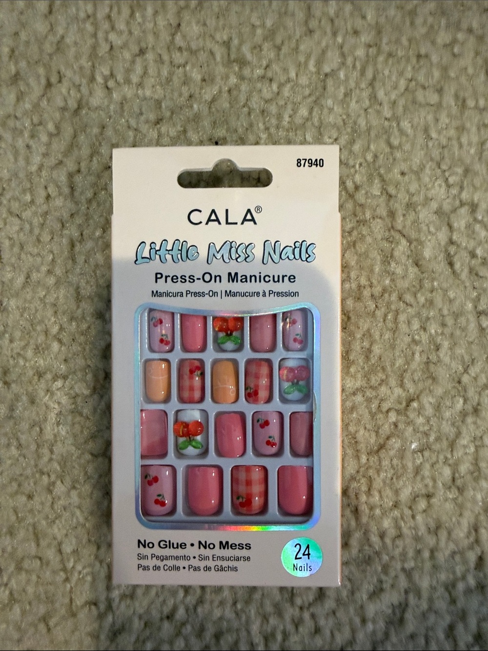 CALA Little Miss Nails Pink Cherry Press-On Manicure